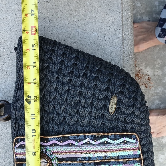 Capelli Straworld Inc Straw Tote Bag With Colorful SHELL Beads Handle Decoration - Picture 9 of 16